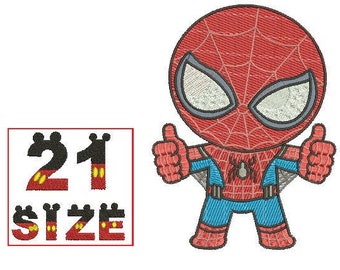 Superhero Spider Man Spiderman Embroidery Baby Kid Cute Character Chibi Logo Designs Embroidery Machine Instant Download N6166