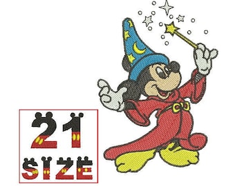 Baby Cartoon Kid Cute Character Wizard Mickey Mouse Embroidery Design Anime Embroidery Machine Instant Download N6184