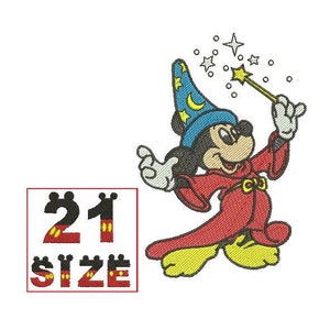 Baby Cartoon Kid Cute Character Wizard Mickey Mouse Embroidery Design Anime Embroidery Machine Instant Download N6184