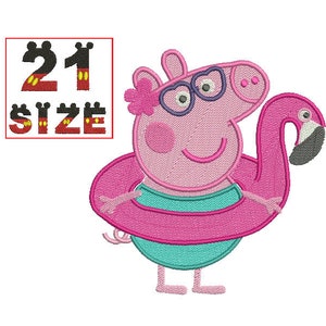Peppa Pig EMBROIDERY Design Kid Peppa Pig Applique Design Embroidery Machine Instant Download N6024