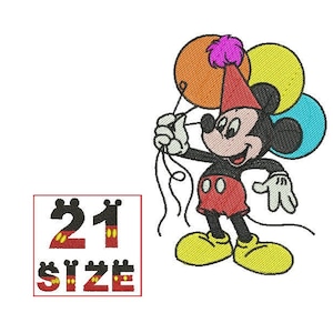 Baby Cartoon Kid Cute Character Mickey Mouse Embroidery Design Anime Balloon Embroidery Machine Instant Download N6179