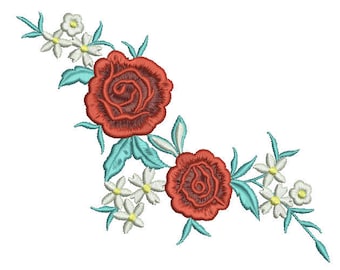 Vintage Roses EMBROIDERY Design Floral Fill Design Embroidery Machine Instant Download Q8162