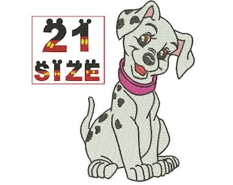 Baby Cartoon Animal Cute Dalmatian Dog Full Filled Embroidery Design Kid Dog Sew Machine Instant Download N6077