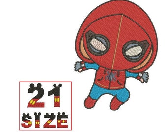 Superhero Spider Man Spiderman Embroidery Baby Kid Cute Character Chibi Logo Designs Embroidery Machine Instant Download N6158.