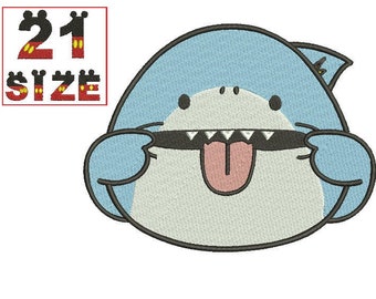 Baby Shark EMBROIDERY Design Baby Cute Kid Shark Applique Design Embroidery Machine Instant Download N6056