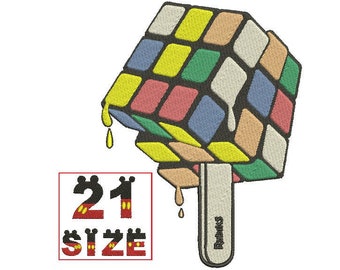 Baby Cartoon Kid Cute Character Ice cream Embroidery Designs Rubik Embroidery Machine Instant Download N6107