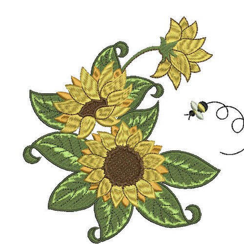 Sunflowers Embroidery Design Floral Embroidery Design Machine - Etsy