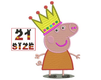 Peppa Pig EMBROIDERY Design Kid Peppa Pig Applique Design Embroidery Machine Instant Download N6022