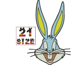 Baby Cartoon Rabbit Bunny Face EMBROIDERY Design Baby Cute Kid Applique Design Embroidery Machine Instant Download N6062.