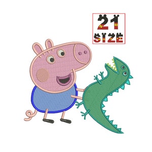 Peppa Pig EMBROIDERY Design Kid Peppa Pig Applique Design Embroidery Machine Instant Download N6017