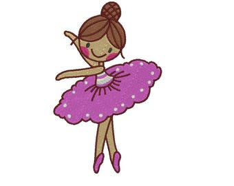 Diseño de bordado lindo Ballet zapatillas zapatos ilustración para bailarina relleno diseño bordado máquina descarga inmediata Q8068
