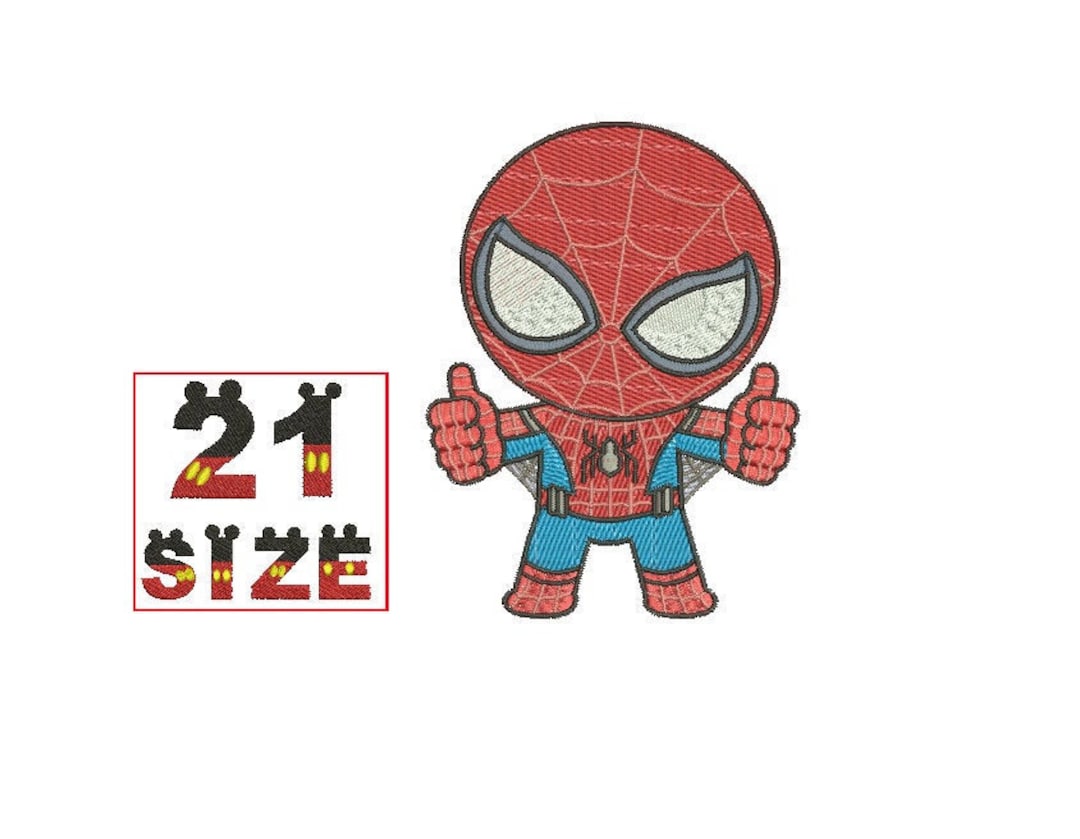Superhero Spider Man Spiderman Embroidery Baby Kid Cute Character Chibi ...
