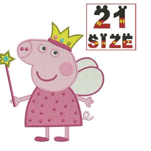 Peppa Pig EMBROIDERY Design Kid Peppa Pig Applique Design Embroidery Machine Instant Download N6007