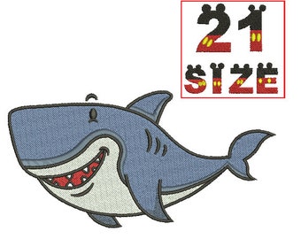 Baby Shark EMBROIDERY Design Kid Shark Applique Design Embroidery Machine Instant Download N6002