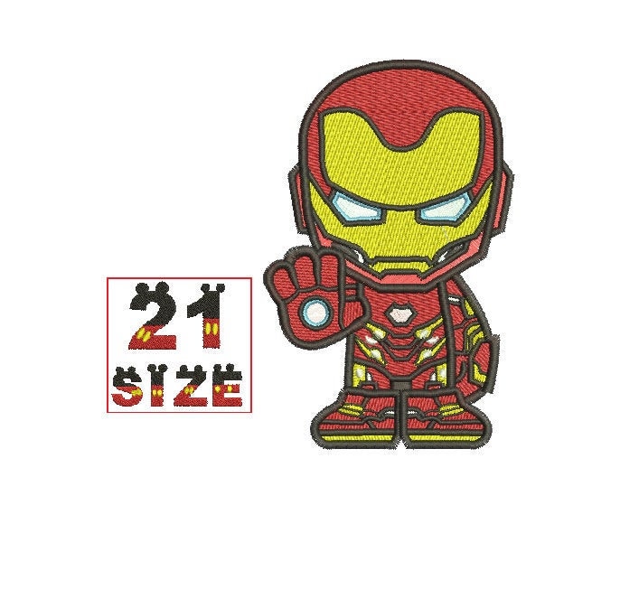 Superhero Ironman Iron Man Embroidery Baby Kid Cute Character Chibi Logo  Designs Embroidery Machine Instant Download N6156 - Etsy