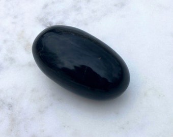 Hand Polished Black Tourmaline palm stone, Empath Protection stone, healing crystals, metaphysical shops