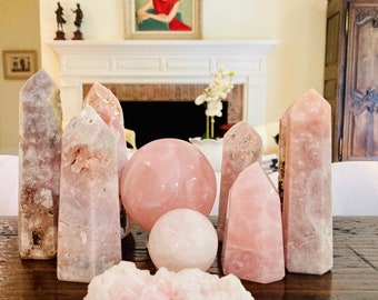 Pink Amethyst Tower Druzy, Rose Amethyst, healing crystals