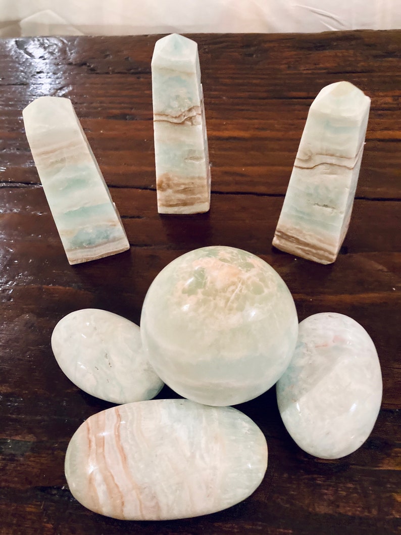 Crystal Grids Metaphysical Stone Crystal Healing Caribbean Blue Calcite Towers Meditation Rock Zen Gifts For Her Rocks Geodes Home Living Locnuocxanh Vn