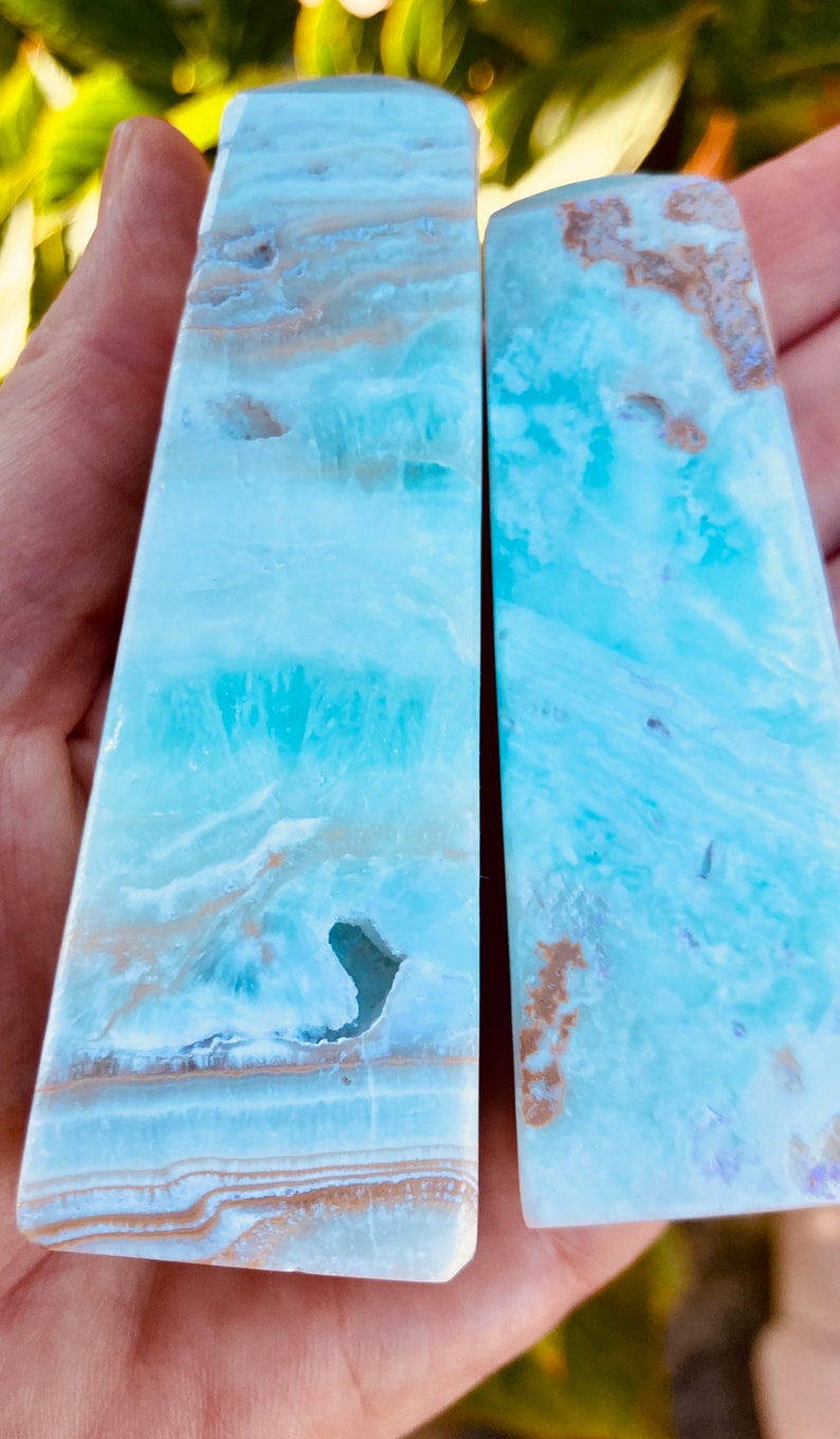 Crystal Grids Metaphysical Stone Crystal Healing Caribbean Blue Calcite Towers Meditation Rock Zen Gifts For Her Rocks Geodes Home Living Locnuocxanh Vn