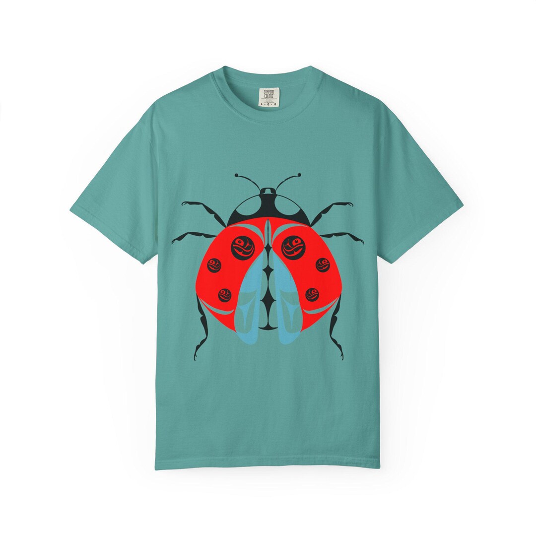 Stylized Ladybug Stylized Ladybug Illustration T-shirt | Red Black Blue Insect Art - Etsy