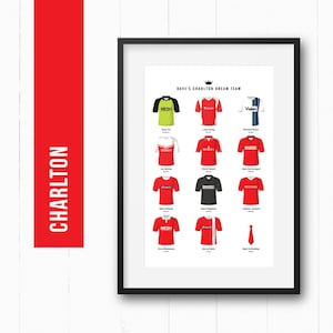 Charlton Football Player Dream Team Print Poster Wall Art | Personalised Gift for Him | Birthday Present | Man Cave