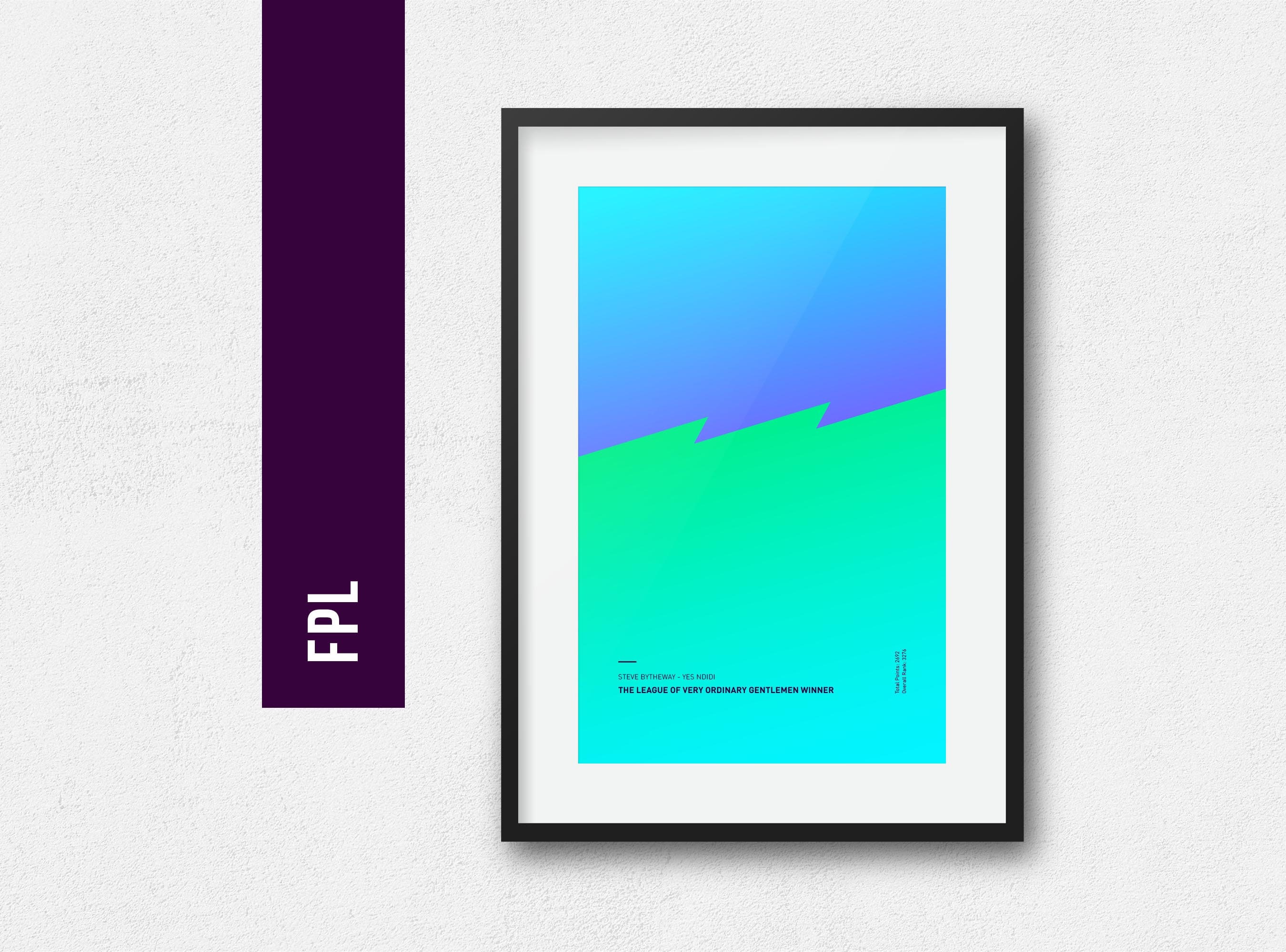 FPL League Winners Print Poster Wall Art | Fantasy Football | Personalised Gift for Him | Birthday Present | Man Cave
