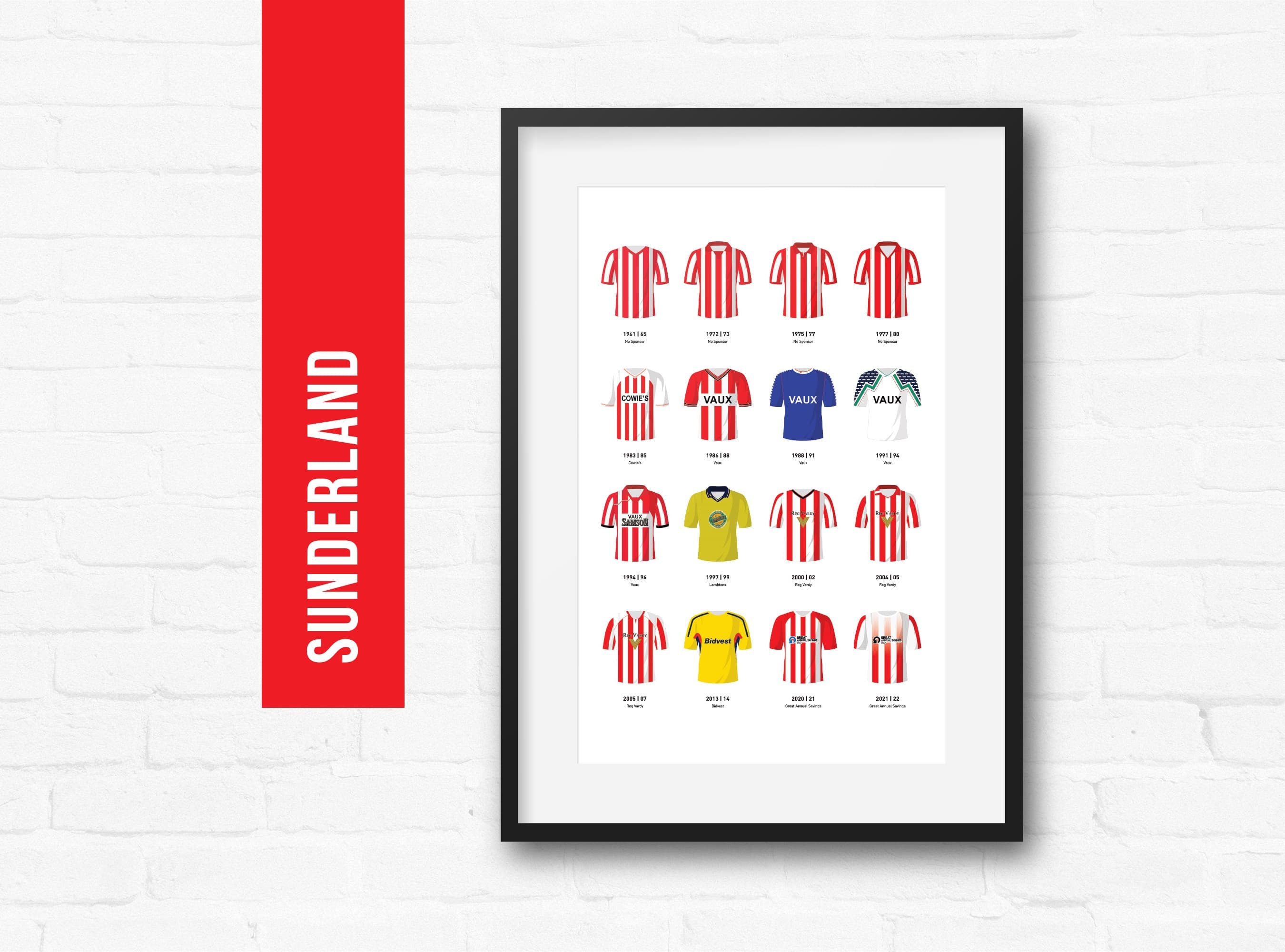 Sunderland Home football shirt 1991 - 1994. Sponsored by Vaux Brewery