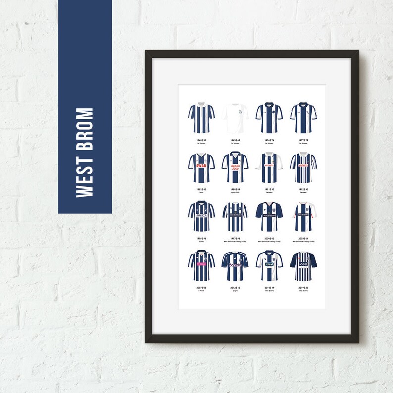 West Brom Classic Kits Football Team Poster Print Gift for - Etsy UK