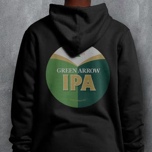 FPL Hoodie Apparel Clothing | Fantasy League Football &#39;Green Arrow IPA&#39; | Gift for Him | Birthday Present