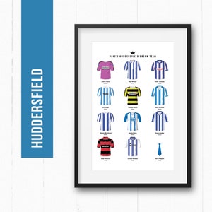 Huddersfield Football Player Dream Team Print Poster Wall Art | Personalised Gift for Him | Birthday Present | Man Cave
