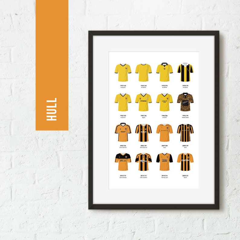 Hull Classic Kits Football Team Poster Print Gift for Him Etsy UK