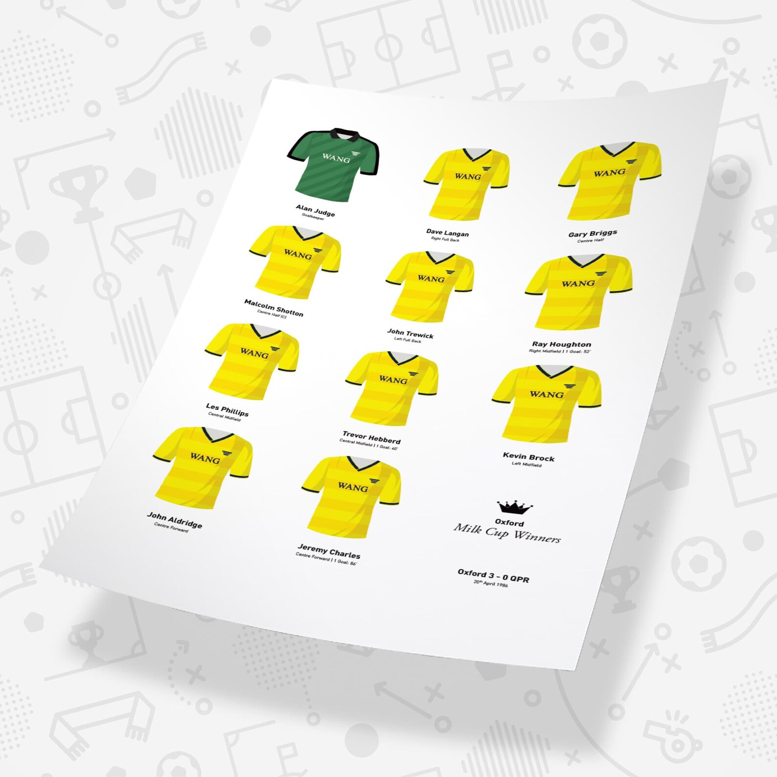 Oxford 1986 Milk Cup Winners Football Team Poster Print Gift Etsy UK