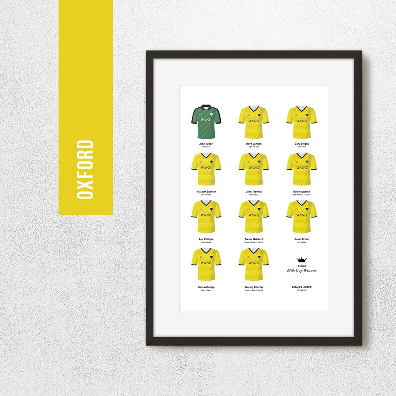 Oxford 1986 Milk Cup Winners Football Team Poster Print Gift Etsy UK