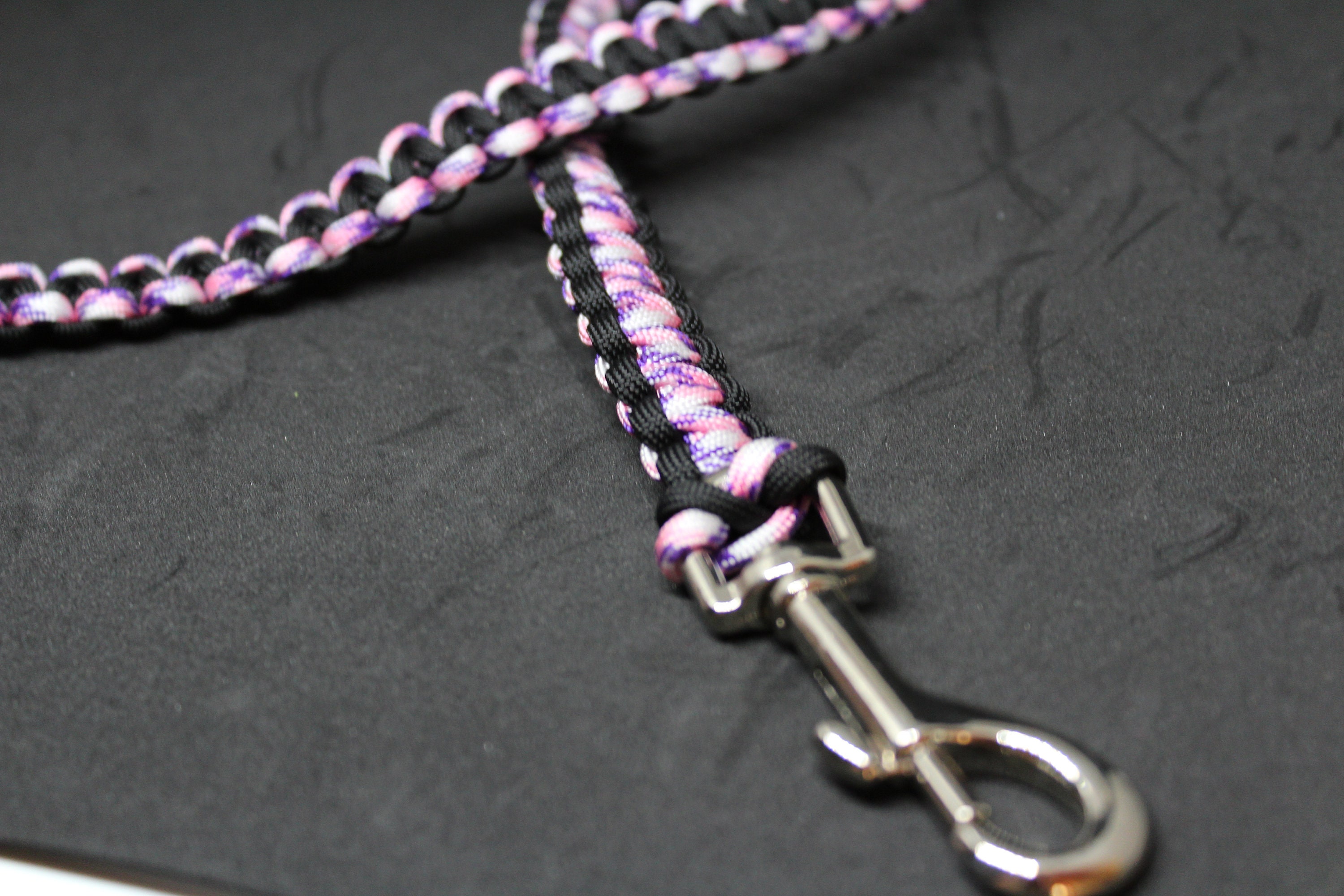 Laisse Pour Chien Multicolore Rose - Laisse en Corde Paracorde Escalade Dog Leash Accessoire France