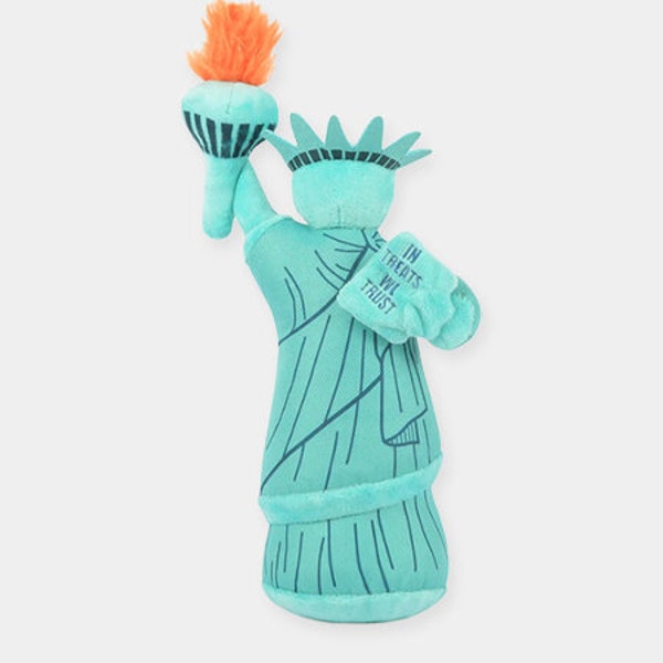 Peluche Statue de la Liberté avec couineur pour chien et chiot