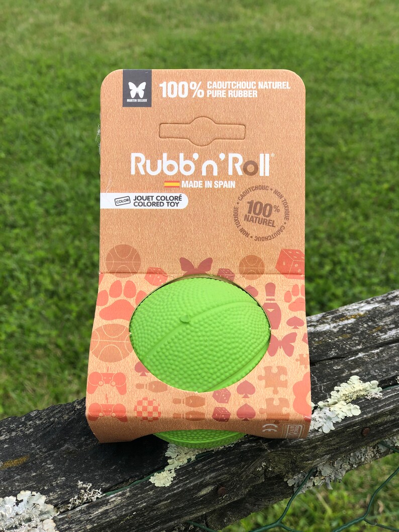 Rubb' N' Roll dog ball 3 colors 7 cm dog ball image 5