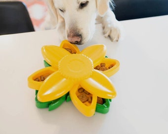 Interaktives Spiel „Sunflower“ von ZippyPaws – Beschäftigungsspielzeug für Hunde – Fressnapf für Hunde und Katzen