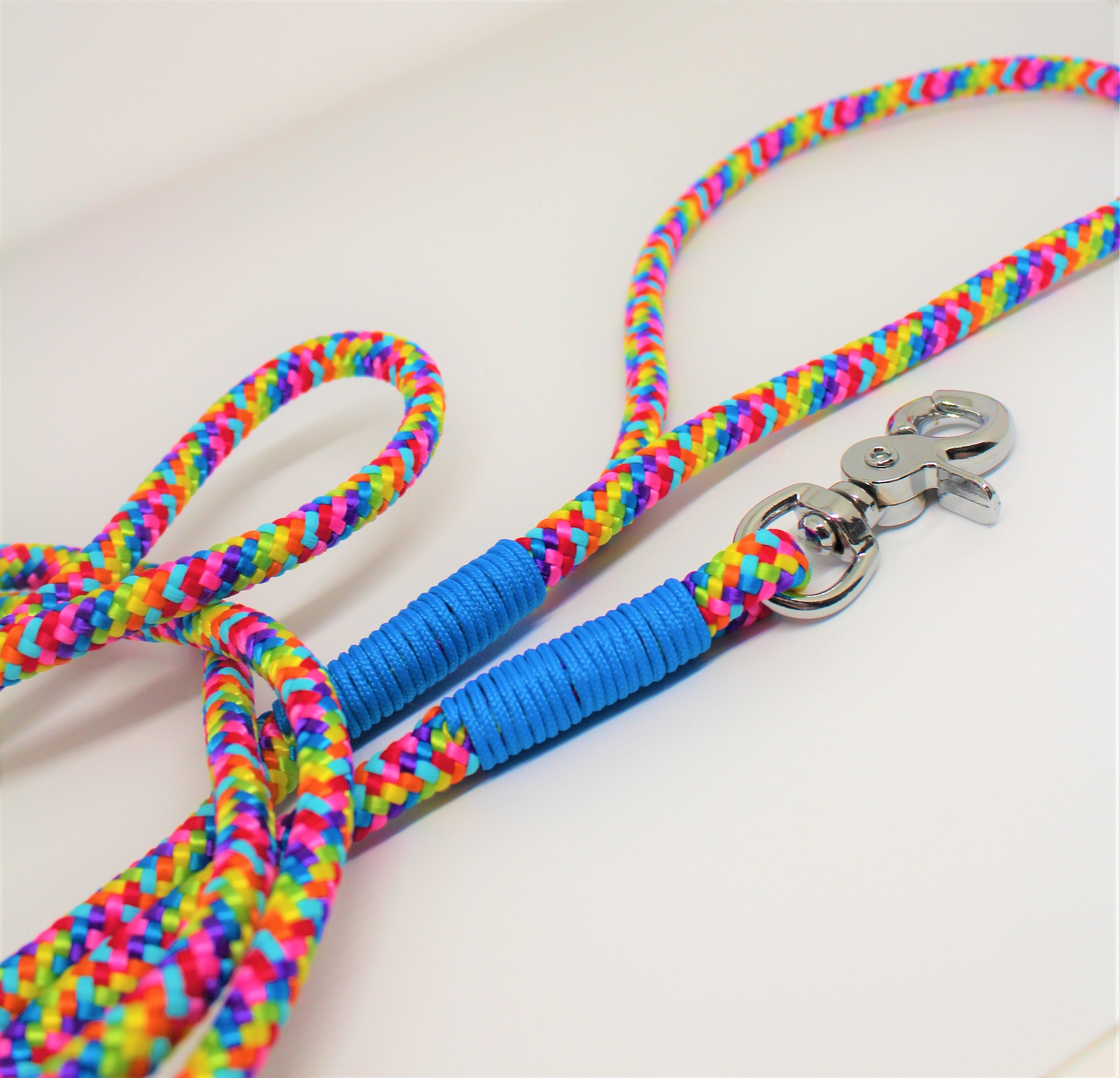 Laisse Arc en Ciel à Personnaliser - Laisse Pour Chien Corde Paracorde -Escalade-Dog Leash Accessoir