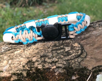 CAT Anti-tick collar with EM ceramic beads for cats / cat collar / anti-choke collar / paracord necklace/made in France