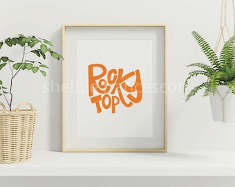 Tennessee rocky top digital art print for dorm room/apartment/bathroom/wall decor