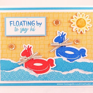 Floating by to Say Hi Summer Hand-Stamped Card #311