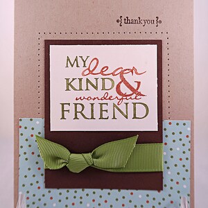 Friendship Thank You Hand-Stamped Card #127
