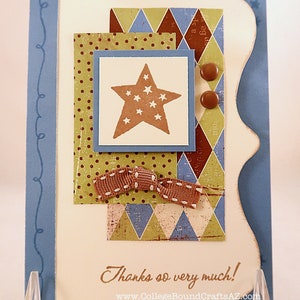 Thanks So Very Much! Star Hand-Stamped Card #245