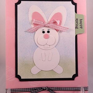 Spring Easter Bunny Hand-Stamped Card #176