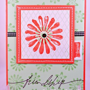 Friendship Daisy Hand-Stamped Card #009