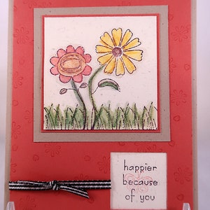 Happier Because of You Hand-Stamped Card #133