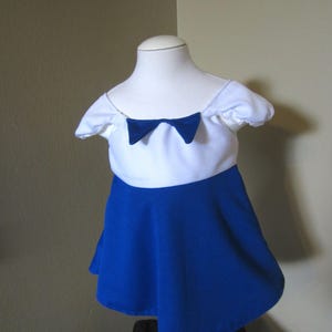 Baby&#39;s White with Royal Blue Baseball Dress, 9-12 month size