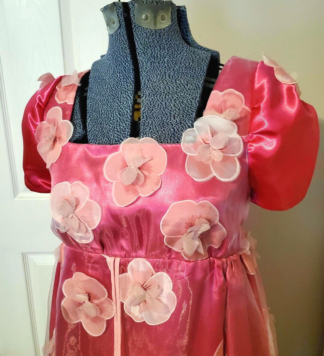 Pink Regency Floral Pink Regency Style Dress Small - Etsy