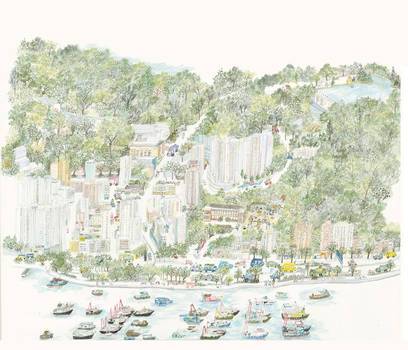 Aberdeen \u9999\u6e2f\u4ed4 Hong Kong Postcard