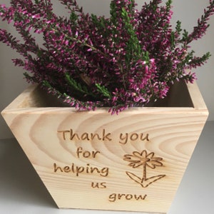 Personalised thank you for helping me grow teacher gift, teacher plant pot, gift for teacher, nursery gift, end of term gift image 6